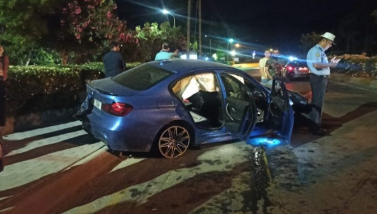 Ehliyetsiz sürücü karşı şeride geçerek kaza yaptı