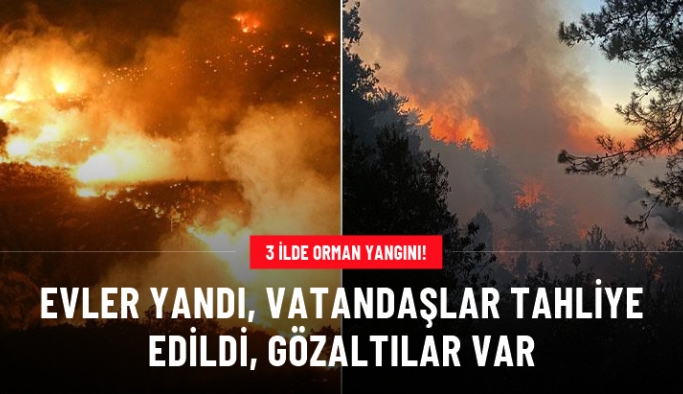 İki ilde orman yangını! Evler yandı, vatandaşlar tahliye ediliyor