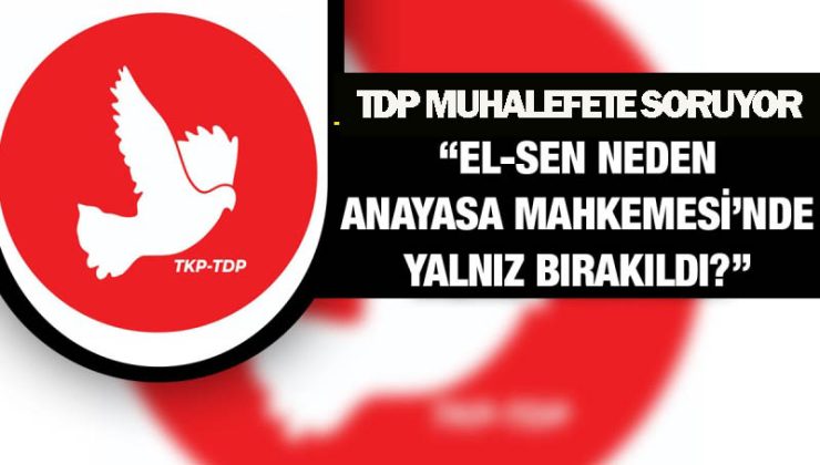 TDP: Muhalefete ve sendikalara sordu El-sen neden Anayasa Mahkemesi’nde yalnız bırakıldı?