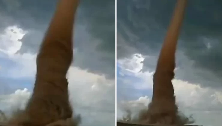 Moğolistan’daki devasa hortum, önüne kattıysa götürdü! Görüntüler defalarca tıklandı