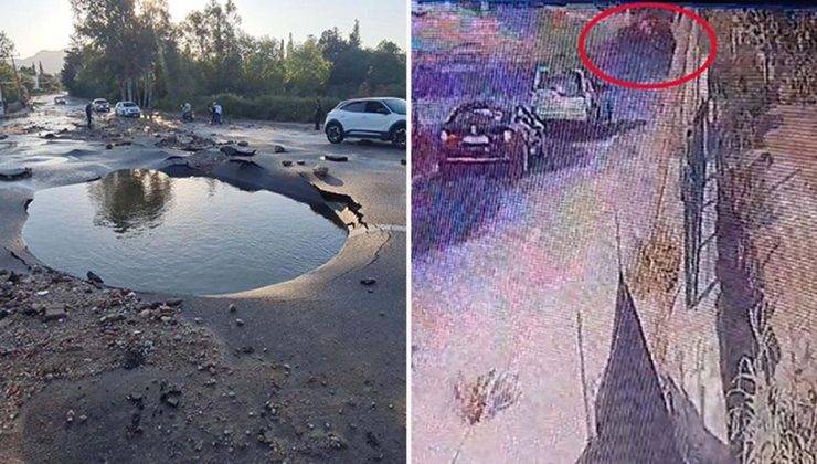 Bodrum’da patlayan isale hattı, motosikletliyle köpeğini havaya uçurdu! O anlar kamerada