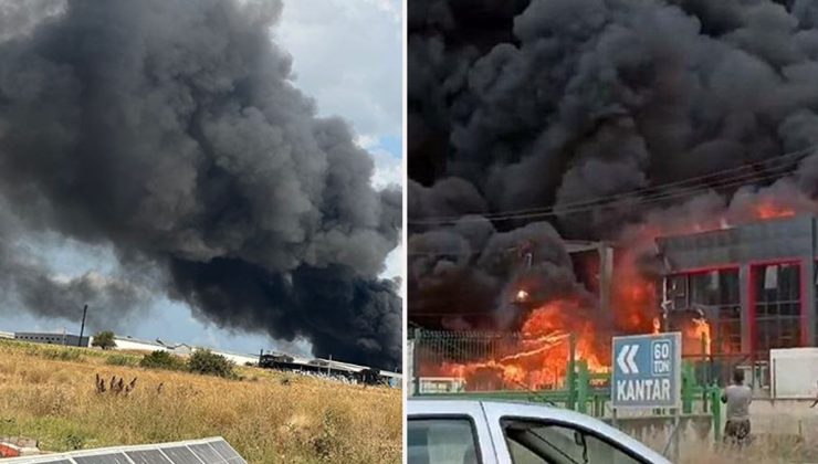 Tekirdağ’da kimya fabrikasında yangın! Peş peşe patlamalar oldu, gökyüzünü dumanlar kapladı