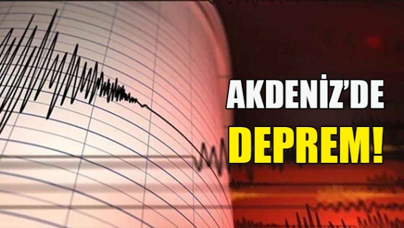 Akdeniz’de  deprem 3.9