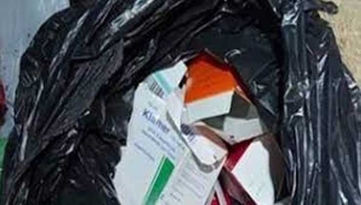 Lefkoşa’da boş bir arazi içerisinde 2 çöp poşeti içerisinde kutuları olmayan ilaç bulundu