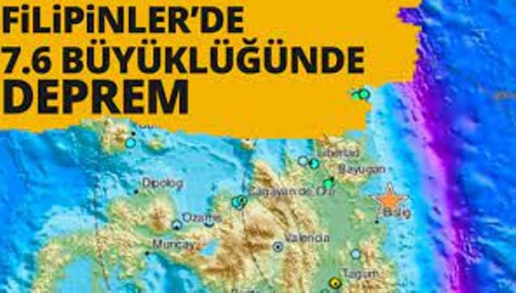 Filipinler’de 7.6 büyüklüğünde deprem