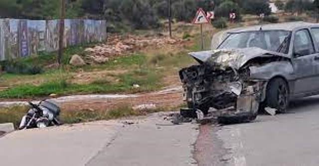Girne – Tatlısu Anayolunda meydana gelen trafik kazasında, motosiklet ile araba çarpıştı, motosiklet sürücüsü ağır yaralandı