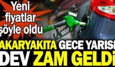 Akaryakıta gece yarısı dev zam geldi. 