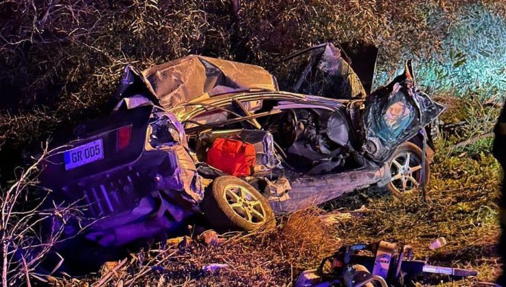 Ercan Havalimanı yolunda ölümlü kazada,  GR 005 plakalı araç sürücü Çağrı Miralay olay yerinde hayatını kaybetti