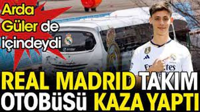 Real Madrid takım otobüsü Almanya’da kaza yaptı!