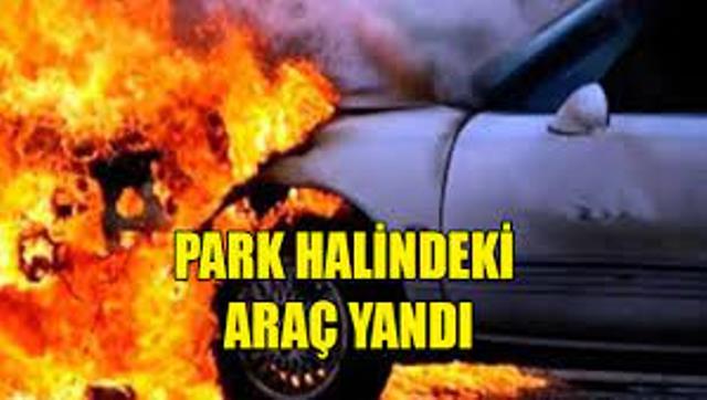 Tatlısu’da bir ikametgah önünde park halindeki araç yanarak hasar gördü