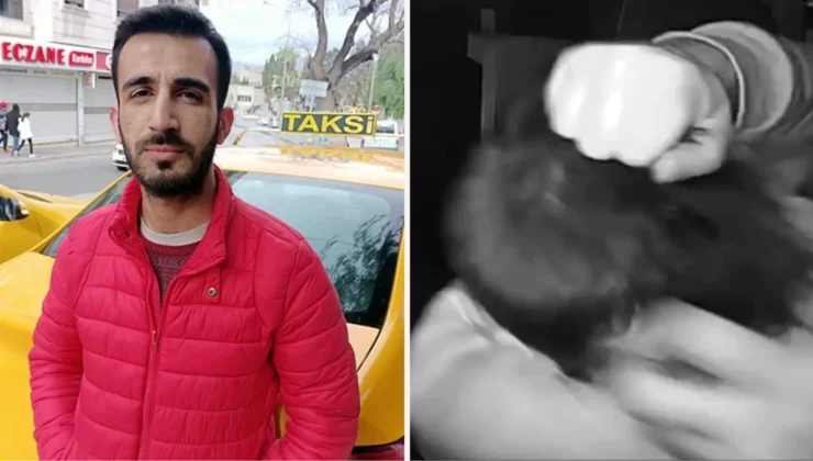 Taksi şoförü aracına binen kadını kovalayan şahsın yumruklu saldırısına uğradı