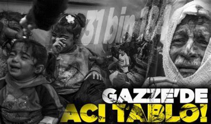 Gazze’de can kaybı 31 bin 923’e yükseldi