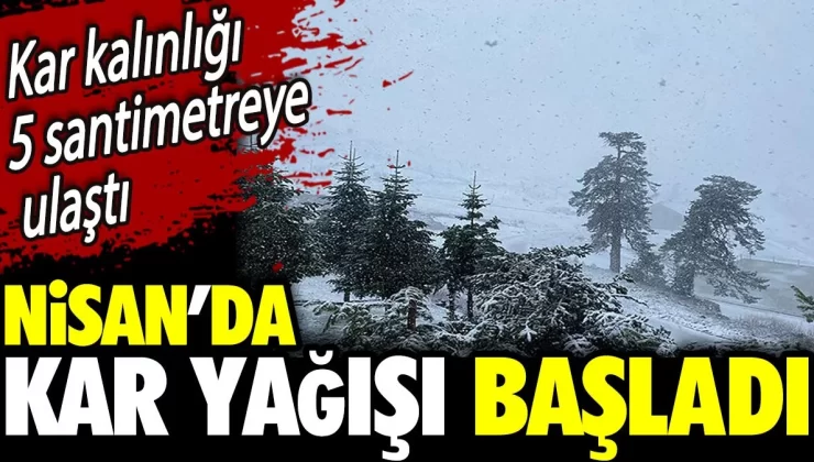 Nisan’da kar yağışı başladı. Kar kalınlığı 5 santimetreye ulaştı