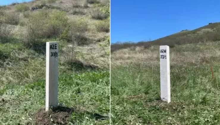 Süreç resmen başladı! Azerbaycan-Ermenistan sınırına ilk sınır taşı yerleştirildi