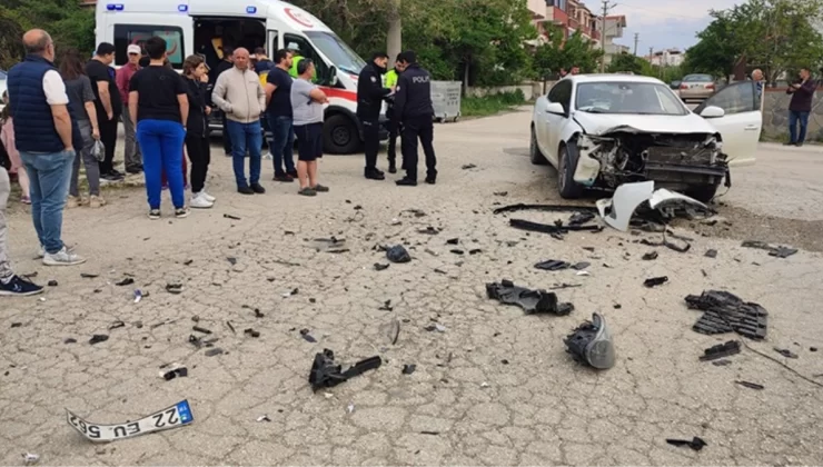 Edirne’de 14 yaşındaki çocuğun kullandığı otomobilin karıştığı trafik kazasında 3 kişi yaralandı