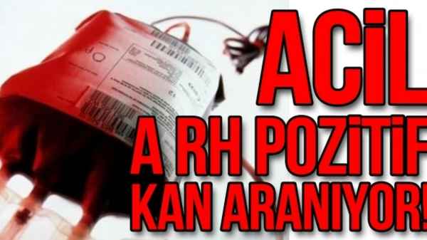 Çok acil A RH + kan aranıyor!