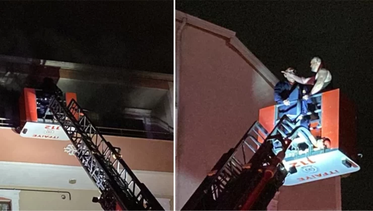 Prize takılı şarjlı süpürge patladı, mahsur kalan ev sahibini itfaiye kurtardı