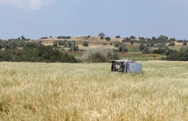 Pamuklu – Kumyalı ana yolunda araç yoldan çıkarak takla attı birisi ağır 2 yaralı