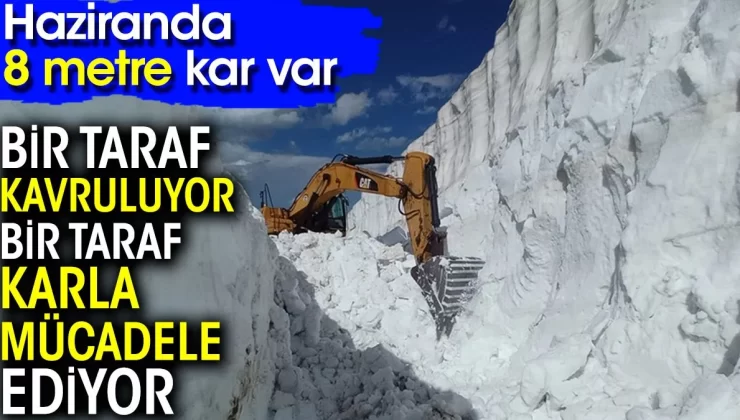 Bir taraf kavruluyor bir taraf karla mücadele ediyor! Haziranda 8 metre kar var…