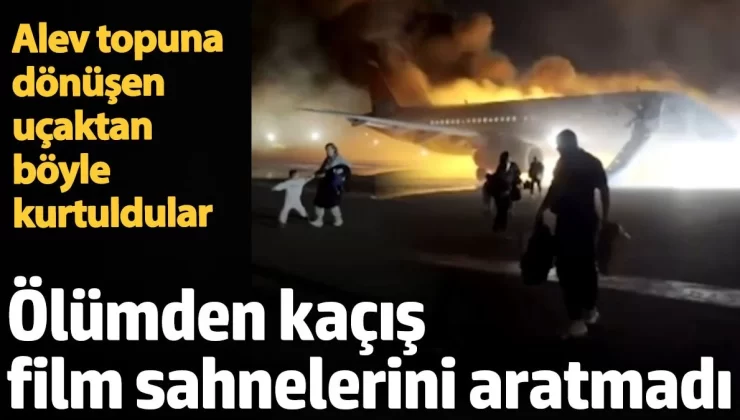 Antalya’da inişe geçerken alev topuna dönen uçaktan böyle kurtuldular. Ölümden kaçış film sahnelerini aratmadı