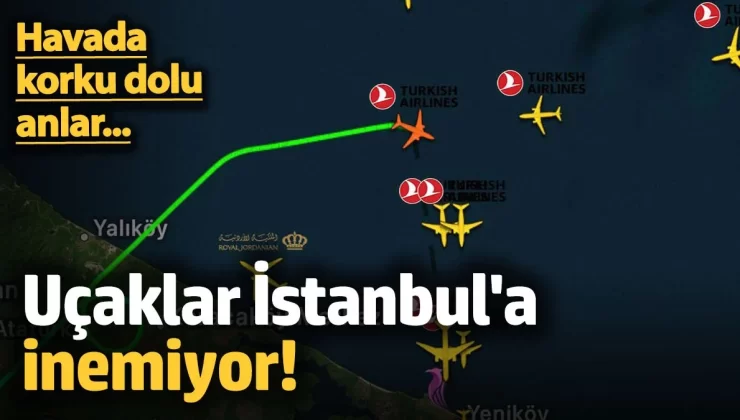 Cümülonimbus olarak adlandırılan elektrik yüklü bulutlar nedeniyle İstanbul’a inemeyen uçaklar havada tur atıyor