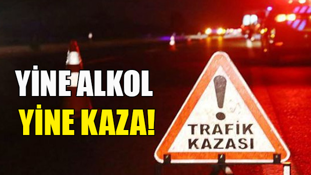 Alkollü içki tesiri altında önce orta refüje sonra çelik bariyerlere çarptı