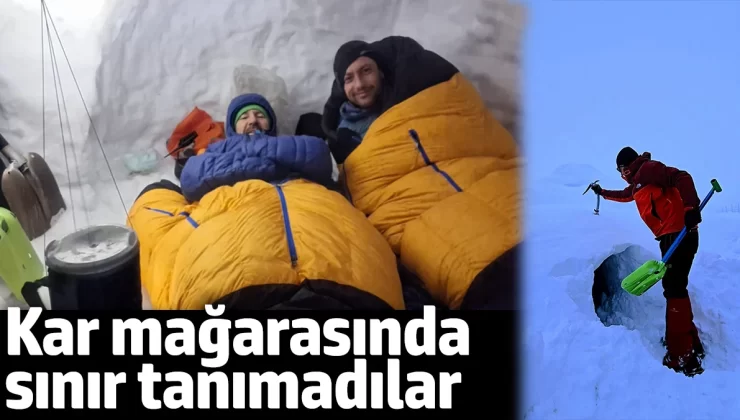 Uludağ’da -13 derecede kar mağarası kampı! Sınır tanımadılar