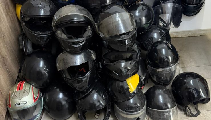 Girne’de iki motosiklet kaskı çaldı, evinde 50 adet daha motosiklet kaskı çıktı