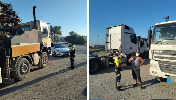 Girne-Lefkoşa Anayolu üzerinde, yasal ağırlık sınırını aşan 8 kamyon sürücüsü rapor edildi