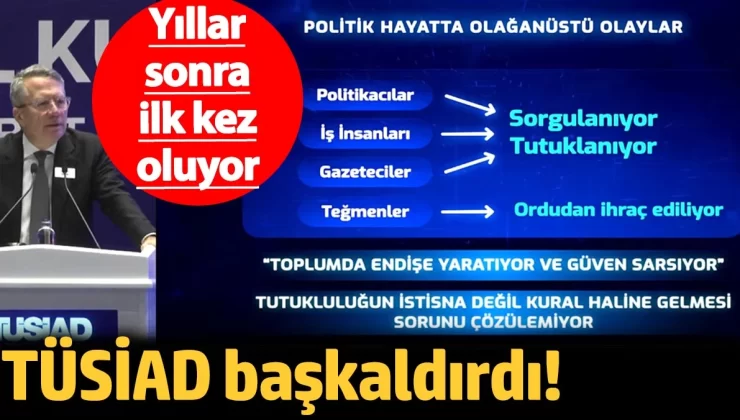 TÜSİAD başkaldırdı! Teğmenlerin ihracı, politikacı ve gazetecilerin yanısıra iş insanların tutuklamasına isyan edildi.