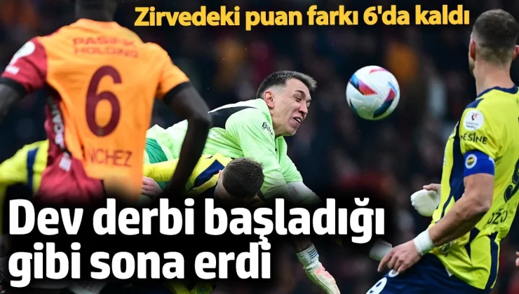 Derbi başladığı gibi bitti Galatasaray – Fenerbahçe 0 – 0