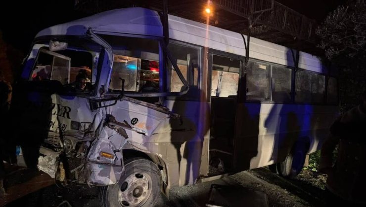 Eski Güzelyurt – Lefke Anayolunda otobüs ile Kıb-Tek’e ait iş aracı çarpıştı 5 kişi yaralandı
