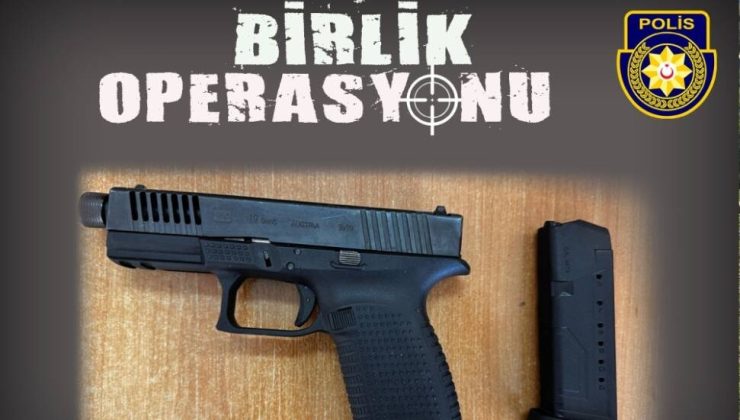Girne Turizm Limanında gerçekleştirilen Birlik operasyonda tabanca  ve şarjör ele geçirildi