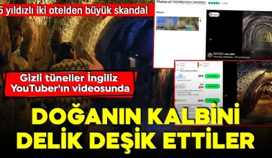 Beş yıldızlı iki otelden büyük skandal! Falezleri oydular, gizli tünel yaptılar! Otel müşterileri paylaştı!