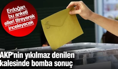 AKP’nin yıkılmaz denilen kalesinde bomba sonuç. Erdoğan bu anketi elleri titreyerek inceleyecek