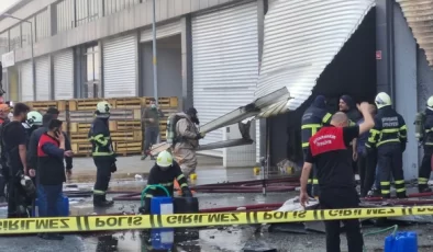Oto sanayi sitesinde patlama sonrası yangın!