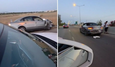 Girne – Lefkoşa Anayolunda zincirleme Gazimağusa’da Anıt çemberinde kaza