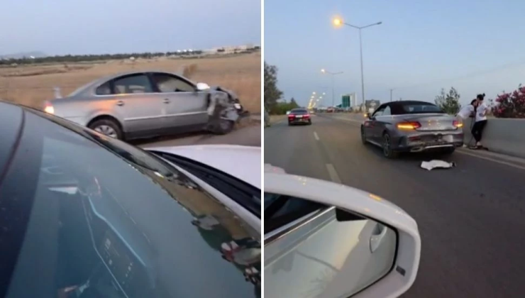 Girne – Lefkoşa Anayolunda zincirleme Gazimağusa’da Anıt çemberinde kaza