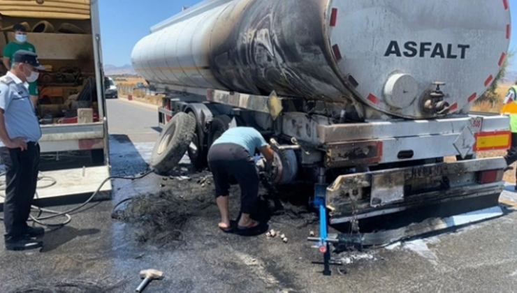 Lefkoşa’da tanker aracın kabin bölümünde yangın çıktı
