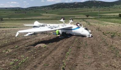 Bilecik’te eğitim uçağı zorunlu iniş yaptı! Pilot yaralandı