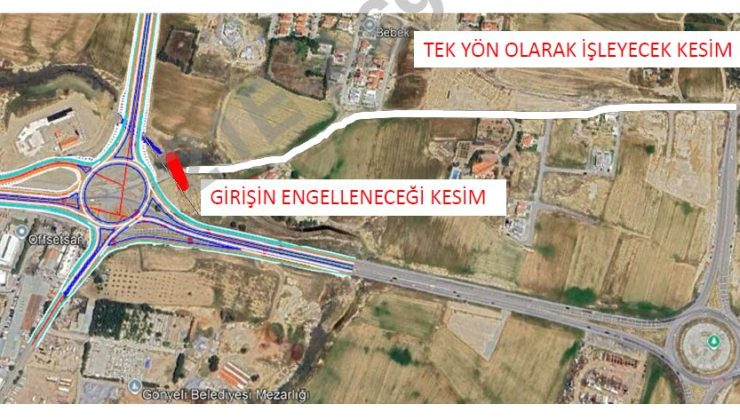 Alayköy’den Gönyeli’ye bağlanan tali yol tek taraflı kapatıldı.