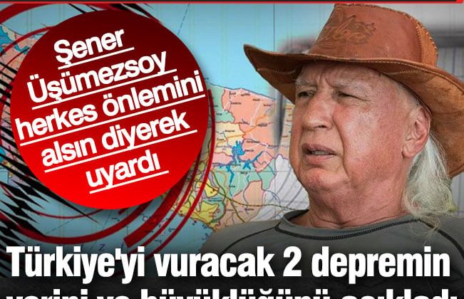 Şener Üşümezsoy 2 depremin yerini ve büyüklüğünü açıkladı. Herkes önlemini alsın diyerek uyardı