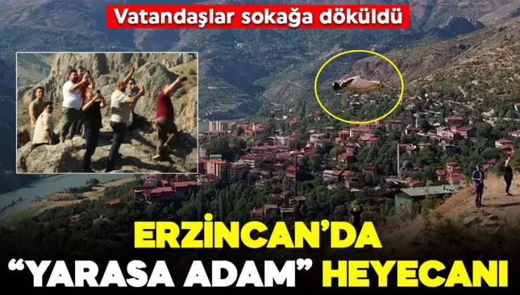 Erzincan’da “yarasa adam” heyecanı: Vatandaşlar sokağa döküldü