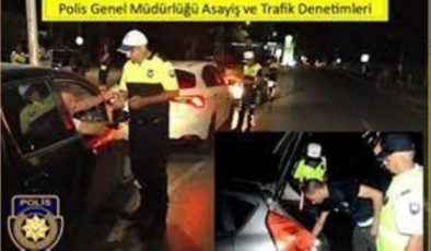 1.907 araç sürücüsü kontrol edildi, 310 sürücü rapor edildi,57 araç trafikten men edildi