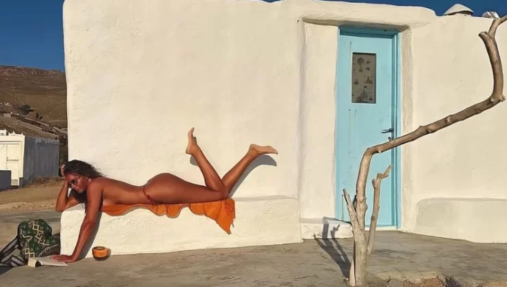 Eda Taşpınar’dan nefes kesen tatil paylaşımı! Üstsüz bir şekilde pozlar verdi, o hali sosyal medyayı kasıp kavurdu