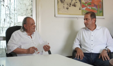 Güney Kıbrıs’ın güçlü partisi AKEL, Şener Levent’e destek ziyareti gerçekleştirdi