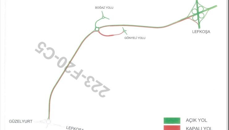Köprülü ile Alayköy Kavşakları arasında çalışma olacağından saat 18.00’da yol kapatılacak