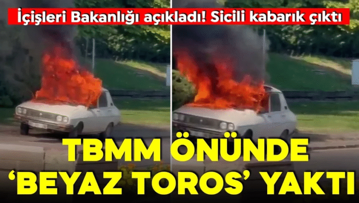Türkiye Meclisi önünde ‘Beyaz Toros’ yakıldı! İçişleri Bakanlığı olayla ilgili detayları açıkladı! 16 suç kaydı var