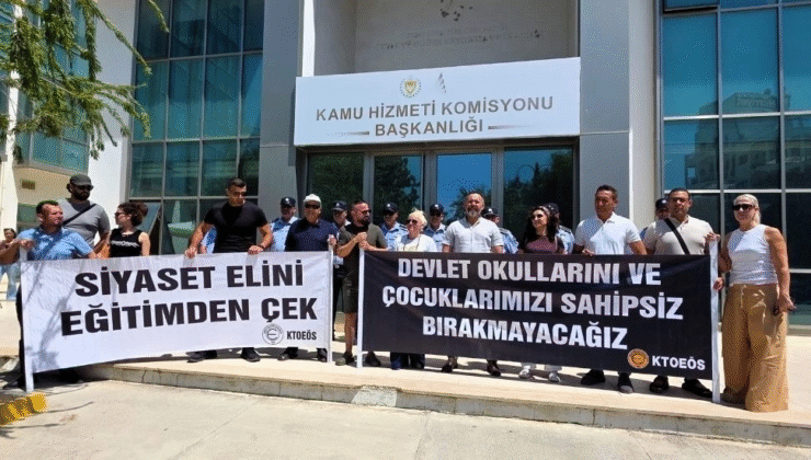 KTOEÖS Kamu Hizmeti Komisyonu önünde eylem yaptı