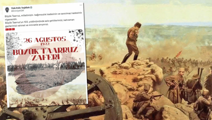 Ah Türkiyem ahh!..kimlere kaldın. Emniyet Genel Müdürlüğü’nden tepki çeken ‘Büyük Taarruz’ paylaşımı: Fotoğraftan Atatürk kaldırıldı!